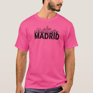 Madrid Spanien Stadt Skyline Silhouette Umriss Ski T-Shirt