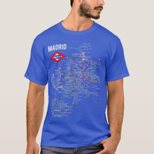 Madrid Spanien U-Bahn-Zug Karte Spanisch Sprachen T-Shirt
