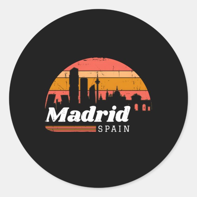 Madrid Spanien Urlaub Runder Aufkleber (Vorderseite)