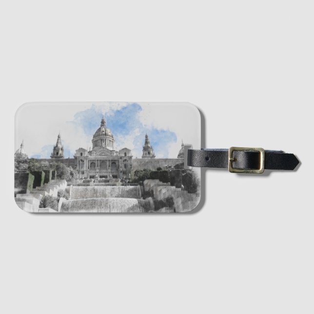 Madrid Spanien - Urlaub Souvenir mit Landschaftlic Gepäckanhänger (Vorderseite (Horizontal))