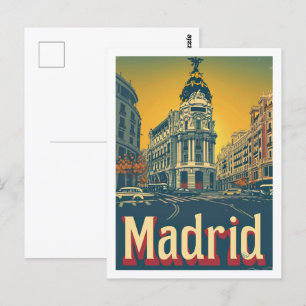 Madrid Spanien Vintage Berühmter Reiseort Postkarte