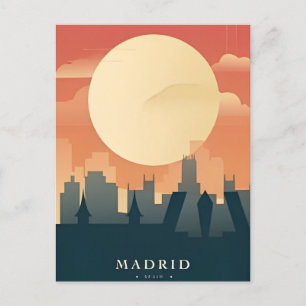 Madrid Spanien Vintage Reise Bär Postkarte