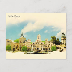 Madrid Spanien Vintage Reise Bär Postkarte
