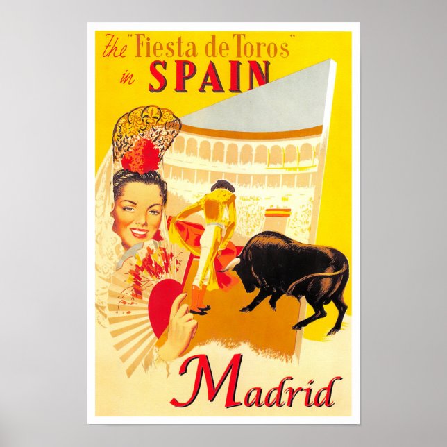 Madrid Spanien Vintage Reise Poster (Vorne)