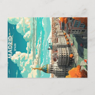 madrid spanien vintage reiseplakat postkarte