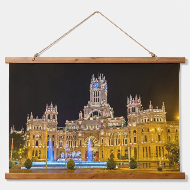Madrid - Spanien Wandteppich Mit Holzrahmen (Vorne)