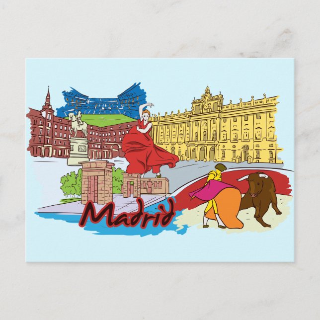 Madrid, Spanien Weltberühmte Stadt Postkarte (Vorderseite)