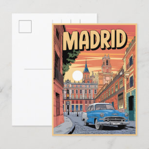 Madrid Stadt spain, Vintage Reise Souvenirs, Gesch Postkarte