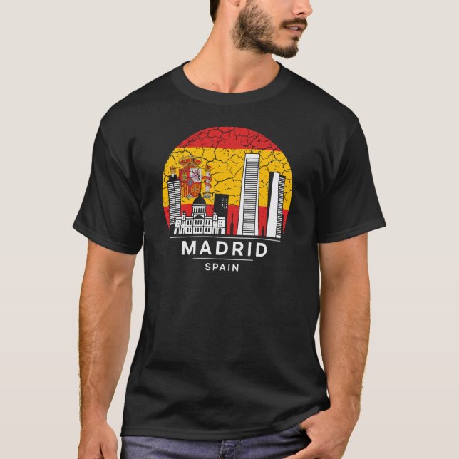 Madrid Stadt Spanien - Flagge T-Shirt (Vorderseite)