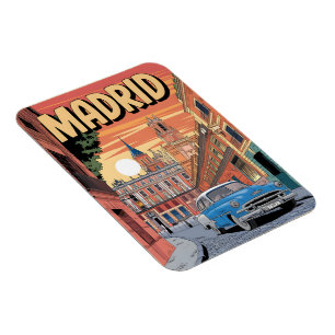 Madrid Stadt Spanien, Vintage-Reisesouvenirs, Gesc Magnet