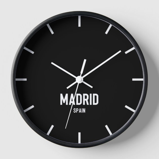 Madrid Time Zone Newsroom Wall Clock Uhr (Vorderseite)