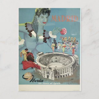 Madrid Vintage Reise Postkarte