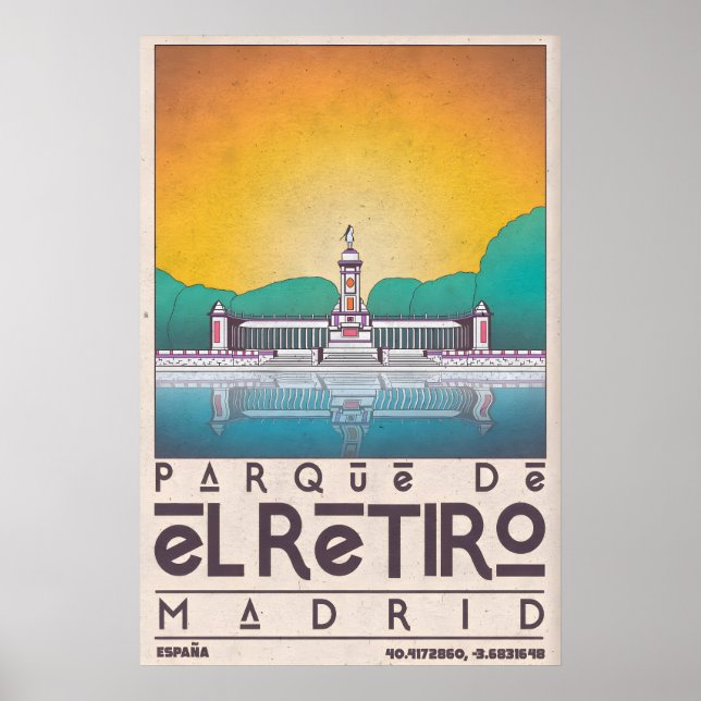 Madrid Wandkunst Druck Parque de El Retiro Poster (Vorne)