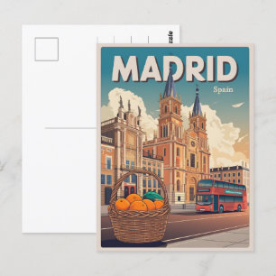 Madrider Busspain Vintage Reise Souvenirs, Geschen Postkarte