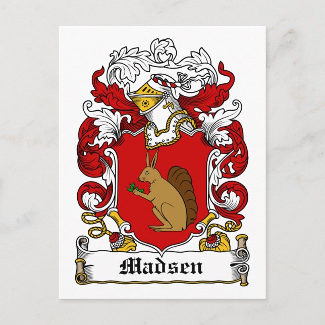 Madsen Familienwappen Postkarte (Vorderseite)