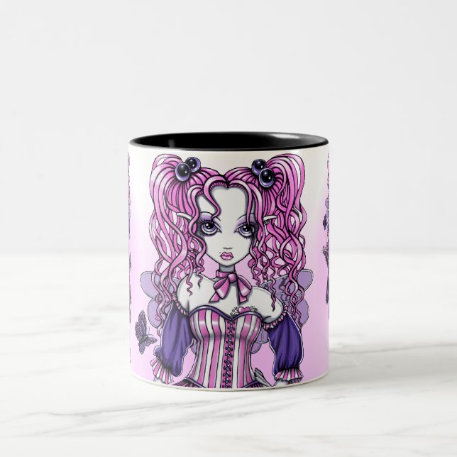 "Maegan" rosa Valentine-feenhafte Kunst-Tasse Zweifarbige Tasse (Mittel)