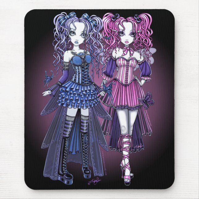 Maegan u. Haylee gotische Couture-Feen Mousepad (Vorne)