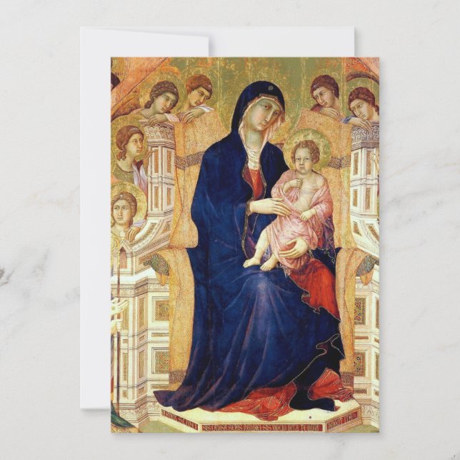 Maestà, Einzelheiten Madonna und Kind auf Thron Einladung (Vorderseite)