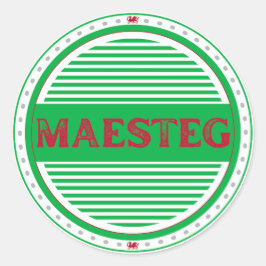 Maesteg City Pride Emblem – Walisische Identität Runder Aufkleber