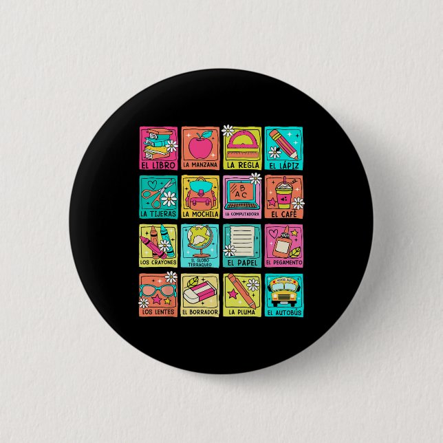 Maestra Bilingue Byck To School Spanish Teacher St Button (Vorderseite)