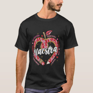Maestra Bleistift Spanischlehrer Zweisprachig Vale T-Shirt
