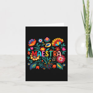 Maestra Blume Spanischer Lehrer Cinco De Mayo Funn Karte