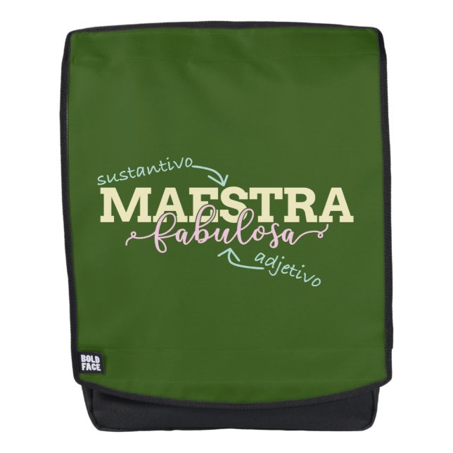 Maestra Fabulosa spanische Lehrer-Grammatik Rucksack (Vorderseite)