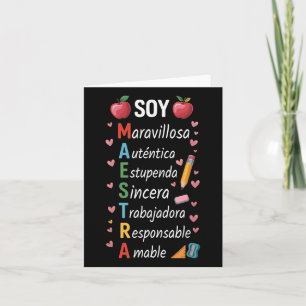 Maestra Spanischer Lehrer Zweisprachige Lehrerin M Karte