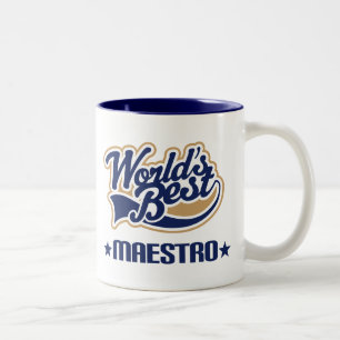 Maestro-Geschenk (Welten am besten) Zweifarbige Tasse