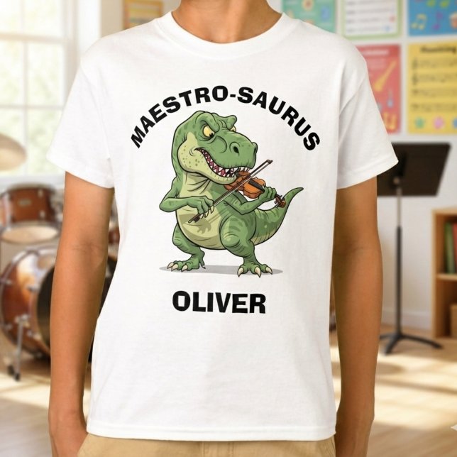 Maestro-Saurus Trex spielt Geige T-Shirt (Von Creator hochgeladen)