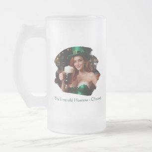 Maeve Green Corset Hostess Pub St. Patrick's Day Mattglas Bierglas