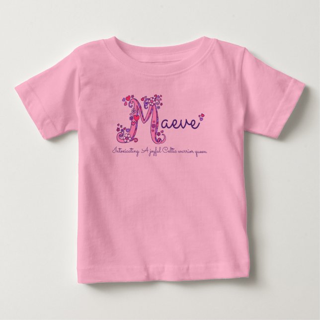Maeve Name und Bedeutung von Baby Girls Bekleidung T-shirt (Vorderseite)