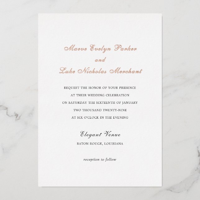 Maeve Traditionelle Einladung zur Hochzeit (Vorderseite)