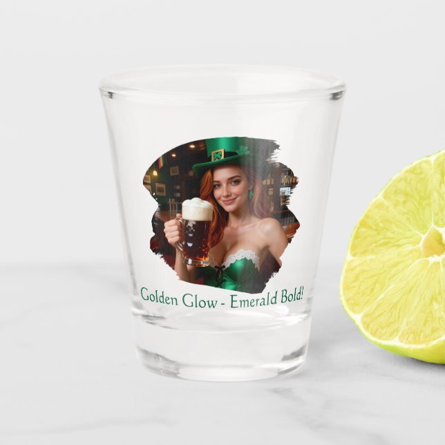 Maeve's Green Night Smaragd Pub Glow St. Patrick's Schnapsglas (Vorderseite)