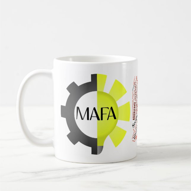 MAFA Logo- und Wortwolken-Tasse Tasse (Links)