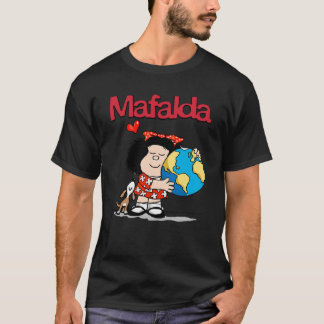 Mafalda, die Welt und ihr Welpe. Klassisch T-Shirt
