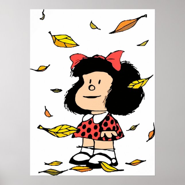 Mafalda Herbstblätter Quino Comic argentino Poster (Vorne)