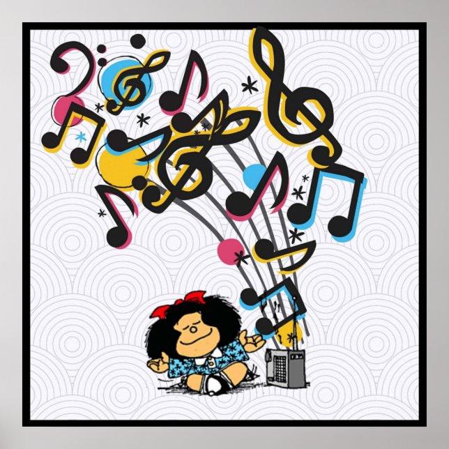 Mafalda music Vintag Poster (Vorne)