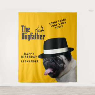 Mafia 40. 🐾 Geburtstag Dogvater Mobster Funny Wandteppich