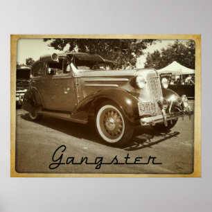 Mafia Gangster Lowrider Bomb Car Poster