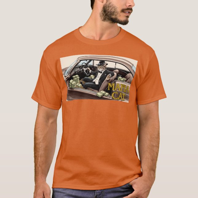 Mafia Katze Katzenminze Geld Auto Junge T-Shirt (Vorderseite)