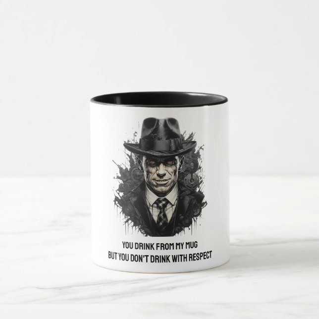 Mafia Man in Black Hat Tasse (Zentrum)