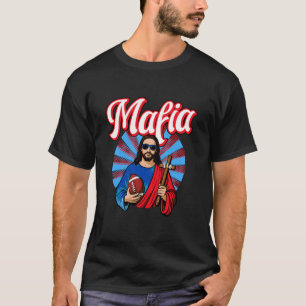 Mafia - rote weiße blaue Party Fan Jesus lustiger T-Shirt