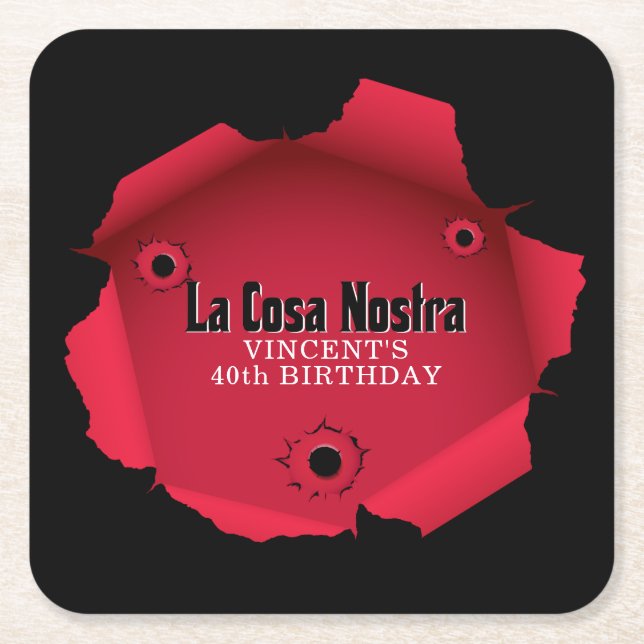 Mafia themenorientiert rechteckiger pappuntersetzer (Vorderseite)