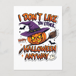 Mag Ihnen auch nicht Frohes Halloween sowieso Ankündigungspostkarte