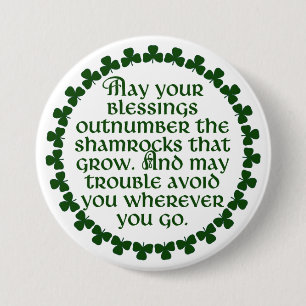 Mag Ihr Segen den Kleeblättern zahlenmäßig Button