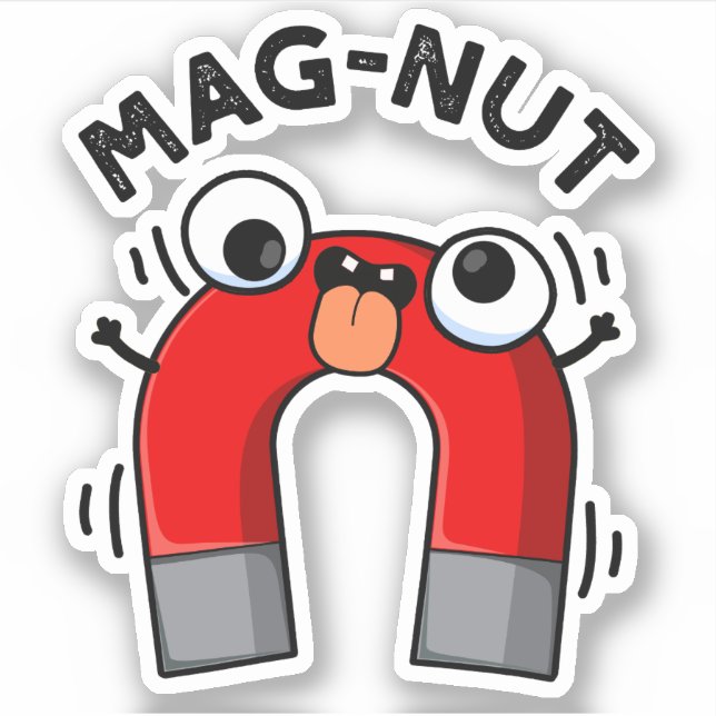 Mag-nut Funny Magnet Pun Aufkleber (Vorderseite)