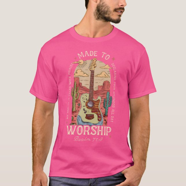 Mag to Worship Boho Western Christlich Guitar West T-Shirt (Vorderseite)
