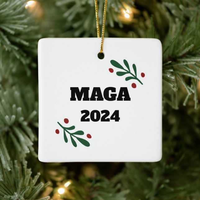 MAGA 2024 Dekor der Weihnachtsbaumschmuck Keramikornament (Baum)