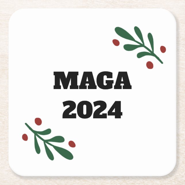 MAGA 2024 Weihnachten Rechteckiger Pappuntersetzer (Vorderseite)